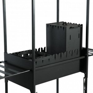 Мангал «Замок»/01, 130x61.5x235 см, с крышей, с местом под казан