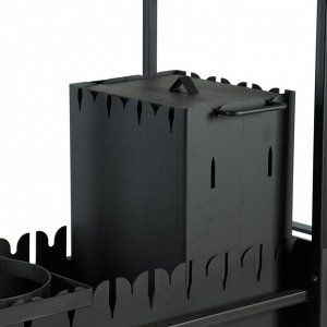 Мангал «Замок»/01, 130x61.5x235 см, с крышей, с местом под казан