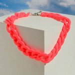 Колье &quot;Цепь&quot; диагональ, цвет неоново-розовый, 45см