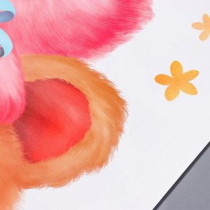 Наклейка пластик интерьерная цветная "Мишка, зайчик и котёнок - пирамидка" 60х90 см