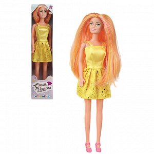 ИГРОЛЕНД Кукла в стильном платье, 29см, цветные волосы, ABS, полиэстер, 6,5х29,5х4,5см, 6 дизайнов