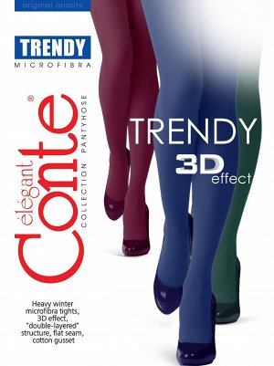 Trendy 150 колготки (Conte) Плотные непрозрачные колготки из нитей Microfibra с эффектом 3D размер 5