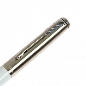 Ручка-роллер Parker Jotter Original T60 White CT F, 0.5 мм, корпус из нержавеющей стали/пластиковый, чёрные чернила