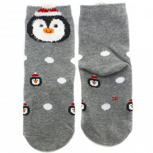 Детские носки 6-8 лет 19-22 см "Новогодние" Пингвин