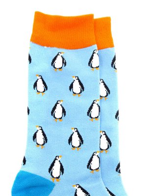 Носки р.40-45 Пингвин голубые