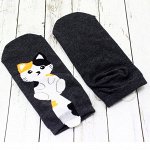 Короткие носки р.35-40 &quot;Котята с хвостом&quot; Чёрные