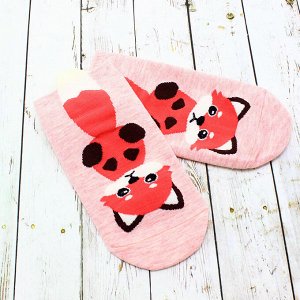 Короткие носки р.35-40 "Котята с хвостом" Розовые