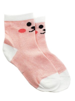 Детские носки 3-5 лет 15-18 см  "Розовый зая" Заяц на резинке