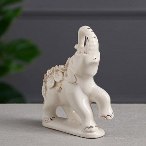 Набор статуэток "Слоны", 7 предметов, белая лепка, гламур, керамика