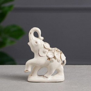 Набор статуэток "Слоны", 7 предметов, белая лепка, гламур, керамика