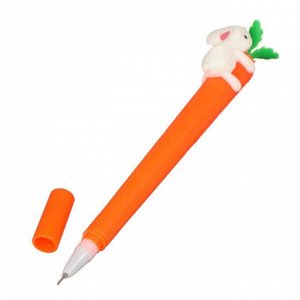 Ручка гелевая-прикол  Морковь с зайкой