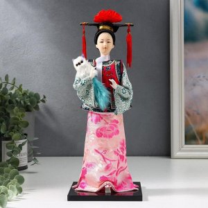 Кукла коллекционная "Китаянка в национальном платье с собакой" 32х12,5х12,5 см