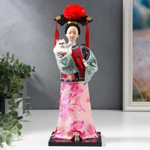 Кукла коллекционная &quot;Китаянка в национальном платье с собакой&quot; 32х12,5х12,5 см