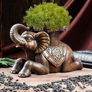Статуэтка-подставка "Слон", бронзовый цвет, 32 х 22 см