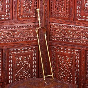 Каминный набор латунь "Царский" (4 предмета) 12,5х12,5х60 см