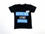Футболка черного цвета &quot;Give me some space&quot; с коротким рукавом (супрем)