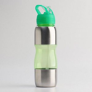 Бутылка для воды "Альби", велосипедная, 650 мл, 25 х 6 см, зелёный