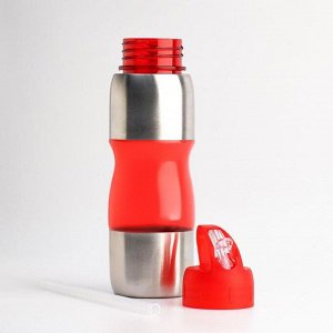 Бутылка для воды "Альби", велосипедная, 650 мл, 25 х 6 см, красный