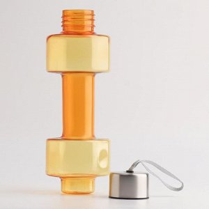 Бутылка для воды "Гантель", 500 мл,  22.5 х 8 см, оранжевый