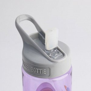 Бутылка для воды 600 мл, 24 х 7.5 см, фиолетовый 4738165