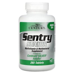 21st Century, Sentry, мультивитаминная и мультиминеральная добавка, для взрослых 50+, 265 таб.