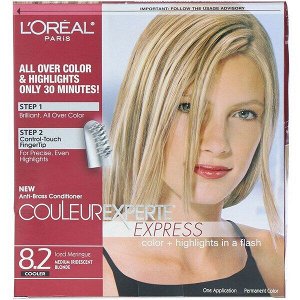 L'Oreal, Couleur Experte Express, краска для волос с эффектом выгоревших прядей, оттенок 8.2 «Сияющий блонд», на 1 применение