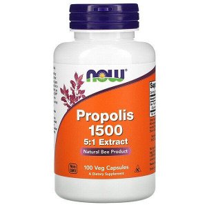 Now Foods, Прополис 1500, 300 мг, 100 растительных кап.