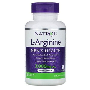 Natrol, L-аргинин, 3000 мг, 90 таб