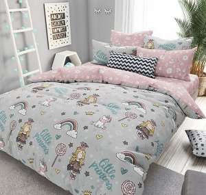 Комплект постельного белья 1,5 спальный из поплина Принцессы БЕЗ комбинирования