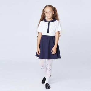 Школьная юбка «Полусолнце», цвет синий, рост, (36)