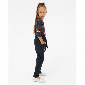 Школьные брюки для девочки, цвет серый, рост 104 см