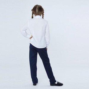 Школьные брюки для девочки, цвет синий, рост 146