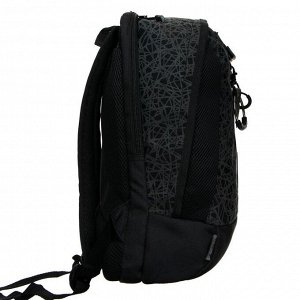 Рюкзак молодёжный, Seventeen, 43 x 29 x 14 см, эргономичная спинка, вставки из светоотражающего материала с принтом «паутина»