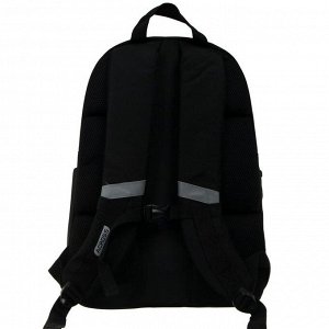 Рюкзак молодежный, Across AC21, 43 х 30 х 18 см, эргономичная спинка, чёрный/красный