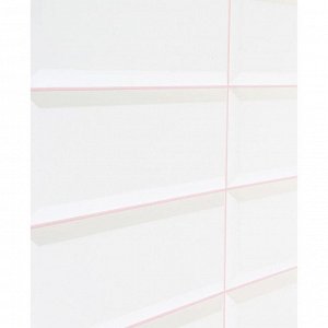 Панель ПВХ Плитка Белая розовый шов 955*480