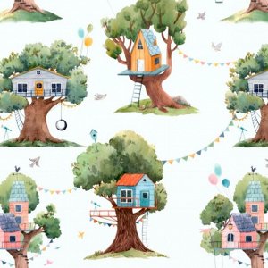 Самоклеящаяся антивандальная пленка для декора " Дом на дереве" 60х155 см