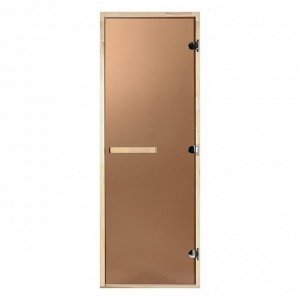 Дверь для бани и сауны стеклянная "Бронза", размер коробки 190x70см, 8мм
