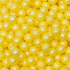 Кондитерская посыпка шарики 6 мм, жёлтые глянцевые, 50 г
