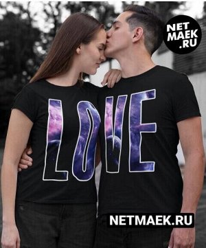 Одна футболка из комплекта love космос / модель женская / xs (40-42)
