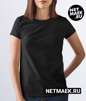 Женская футболка черная (без нанесения) - размер xs (40-42)