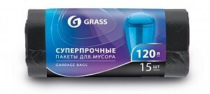 Мешок для мусора ПНД в рулоне 120л. 65*105 17 мкр. (черный)  (рул. 15 шт), шт