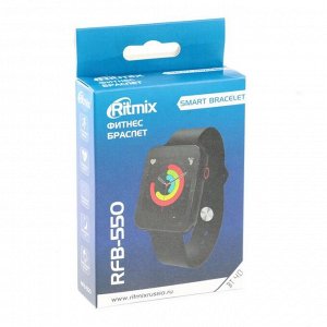 Фитнес-браслет Ritmix RFB-550, 1.56", цветной дисплей, пульсометр, 150 мАч, чёрный