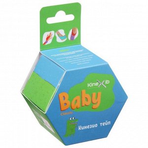 Кинезио тейп Kinexib Classic Baby 4 см х 4 м, цвет синий, принт крокодил