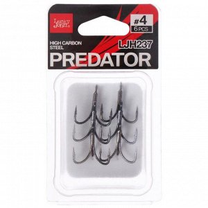 Крючки-тройники Lucky John PREDATOR LJH237, №4, 6 шт.