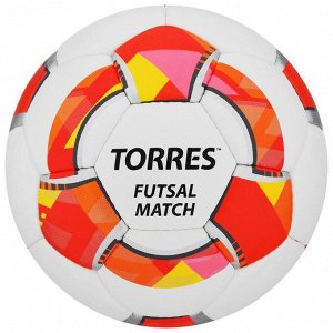 Мяч футзальный TORRES Futsal Match, размер 4, 32 панели, PU, 4 подслоя, белый/красный