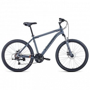 Велосипед 26" Forward Hardi 2.1 disc, 2021, цвет серый матовый/черный, размер 18"