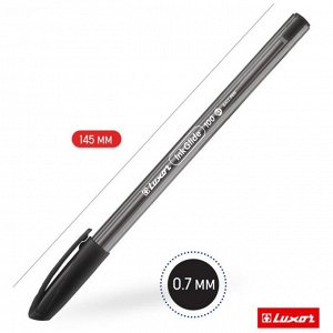 Ручка шариковая Luxor InkGlide 100 Icy, узел 0.7 мм, трехгранная, черная, цвет корпуса микс