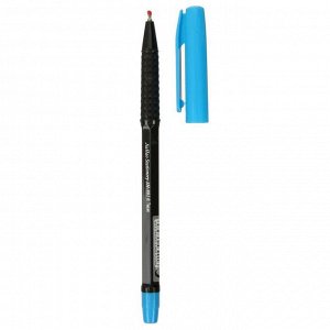 Ручка шариковая 0,7мм стержень синий, корпус черный, колпачки МИКС (штрихкод на штуке)