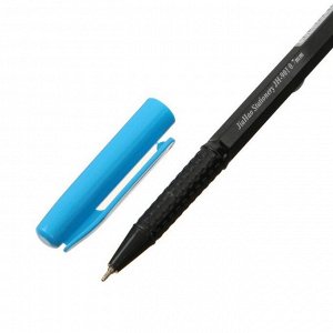 Ручка шариковая 0,7мм стержень синий, корпус черный, колпачки МИКС (штрихкод на штуке)