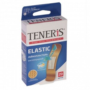 Лейкопластырь бактерицидный Teneris Elastic с ионами серебра на тканевой основе, 20 шт